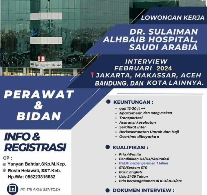 Lowongan Kerja Dr. Sulaiman Alhbaib Hospital, Saudi Arabia